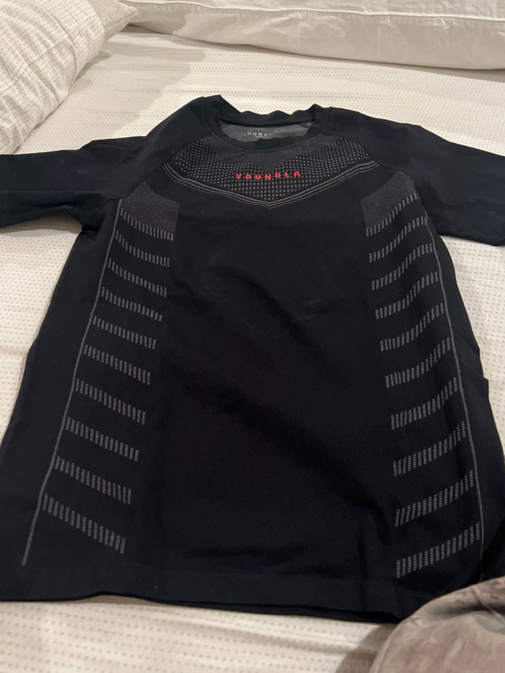 YoungLA Black Athletic Long Sleeve Shirt with Gray Accents